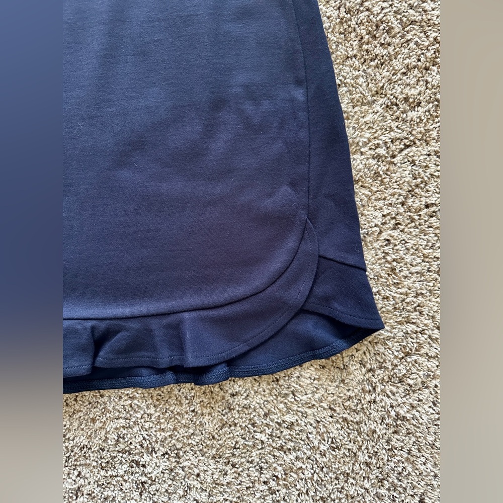 LOFT Ruffle Knit Navy Mini Skirt, Small - Picture 2 of 3